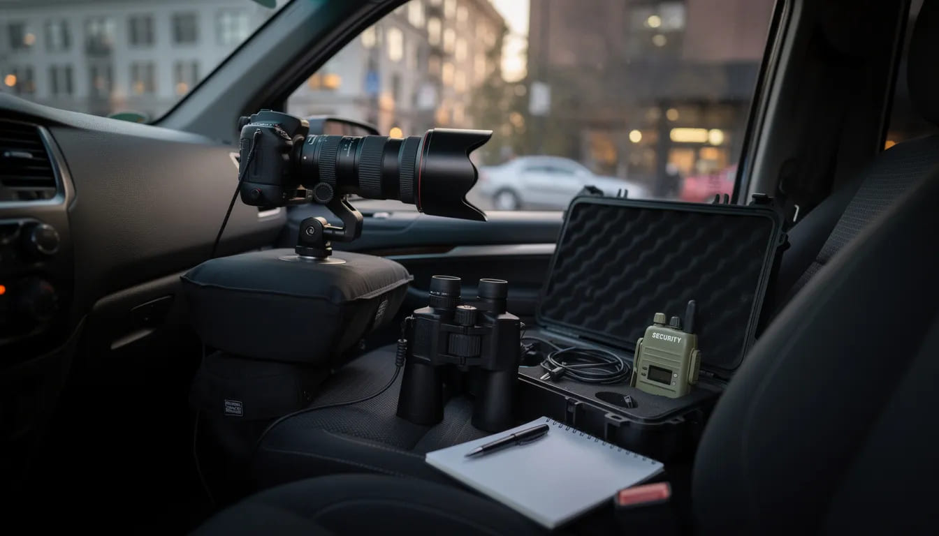 Professional surveillance investigator documenting workers compensation case in Orange County for insurance fraud detection