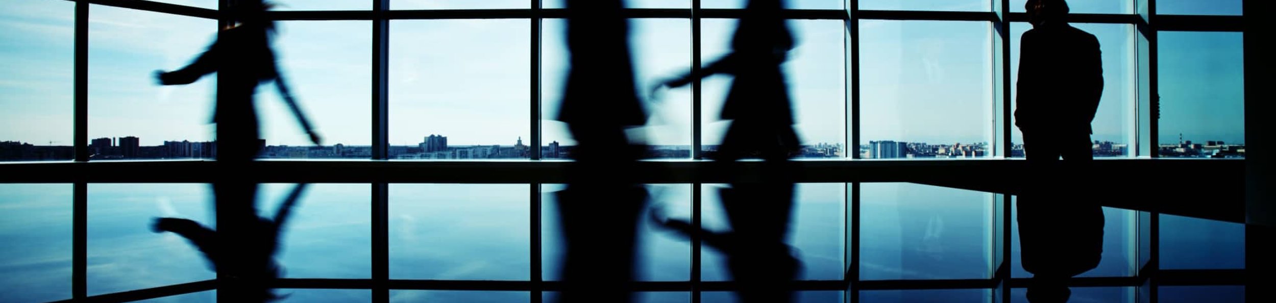 Office building interior with silhouettes in Orange County CA