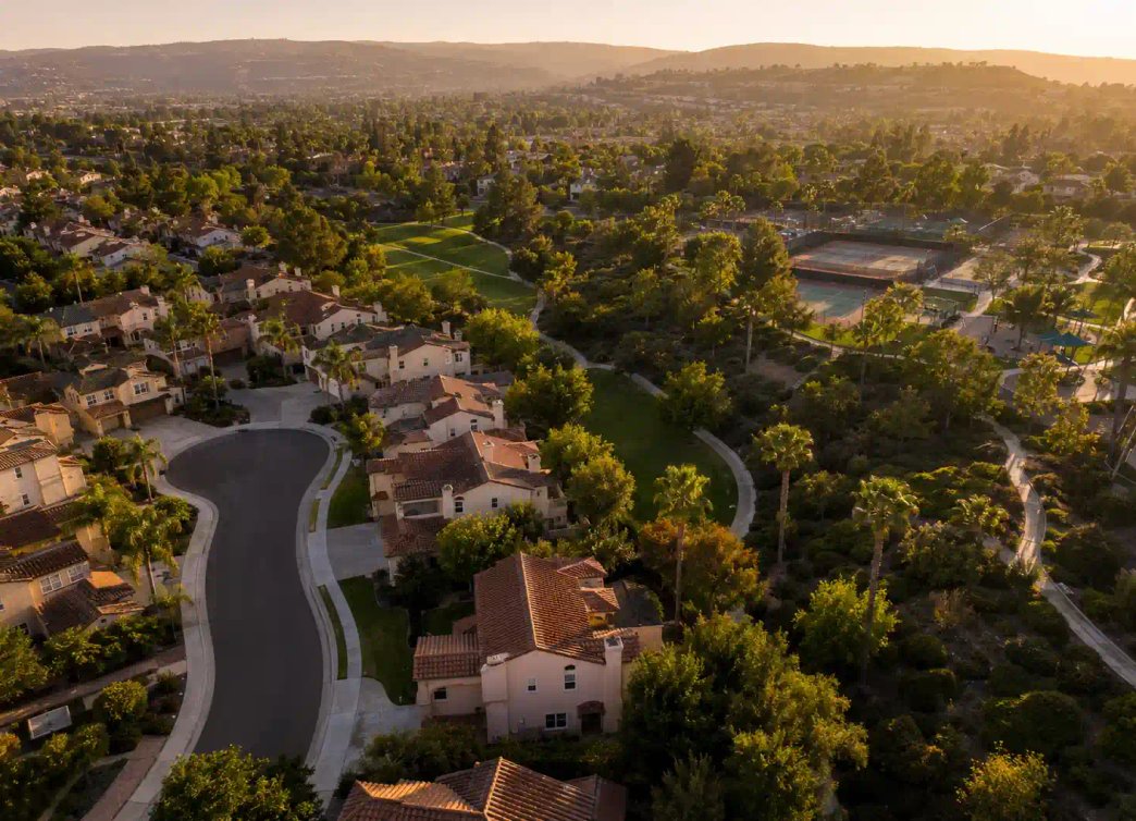 Aerial view of Irvine California master-planned community where OC Private Investigators conducts subrosa surveillance